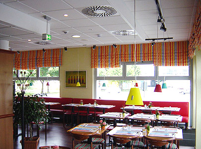 107 Gästezimmer Zu- und Abluft, Kühlung Fancoil, Zu- und Abluft Gastraum